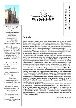 Bulletin St Joseph Septembre 2020