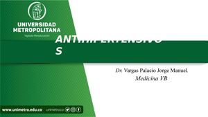 FARMACOLOGIA DE LO MEDICAMENTOS ANTIHIPERTENSIVOS