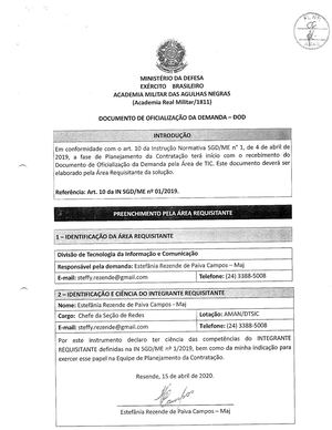 Documento De Oficialização Da Demanda