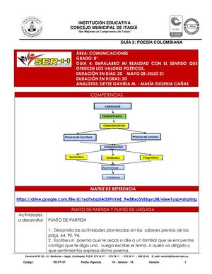 GUIA  4. Empalabro Mi Realidad Con El Sentido Que Ofrecen Los Valores Poéticos