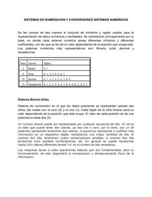 Sistemas Numéricos