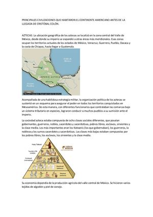 Aztecas Mayas e Incas