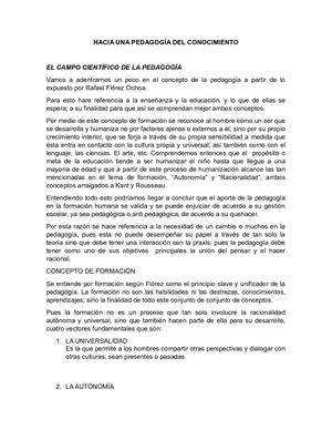 Hacia Una Pedagogía Del Conocimiento