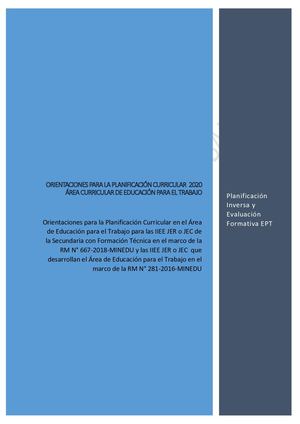 1 Orientaciones Para La Planificación Curricular Ept 2020