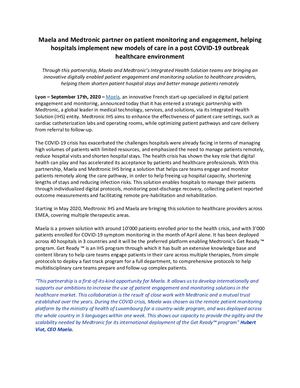 Press Release Maela Medtronic Partnership