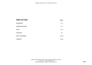 Master Price List 2021 Complete