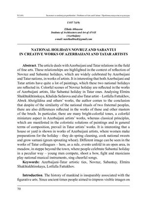 National holidays Novruz and Sabantui in creative works of Azerbaijani and Tatar artists