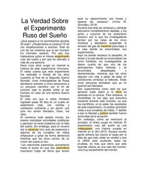 La Verdad Sobre El Experimento Ruso Del Sueño