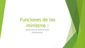Funciones De Los Ministros
