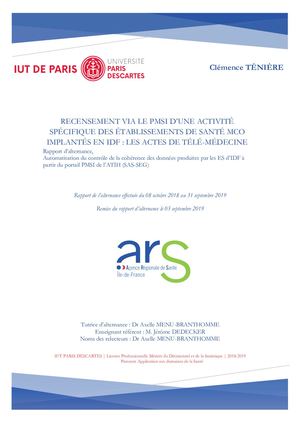 ARS_PMSI_RAPPORT_ALTERNANCE_TENIERE_CLEMENCE_LP_SANTE_IUT_PARIS_DESCARTES