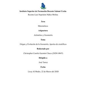 Origen De La Geometria