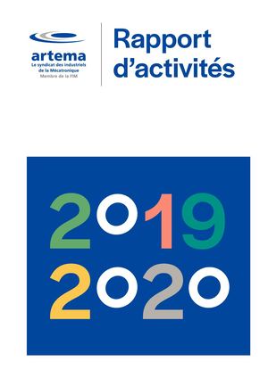 Rapport d'activités Artema 2019-2020