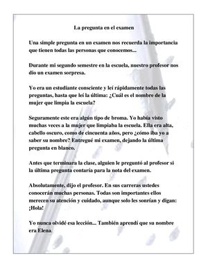 Pregunta En El Examen