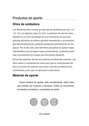 Productos De Aporte Y Gases Soldadura Mig Mag