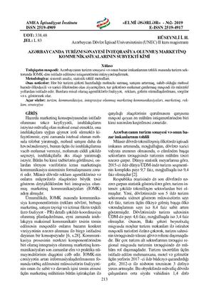 Tourism industry in Azerbaijan as a subject of integrated marketing communications