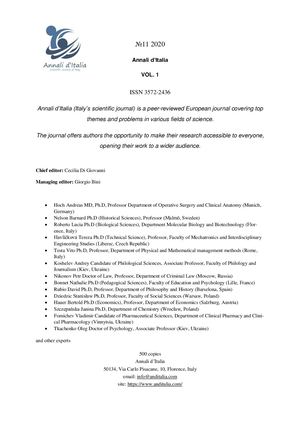 Annali D’Italia №11 2020 Part 1