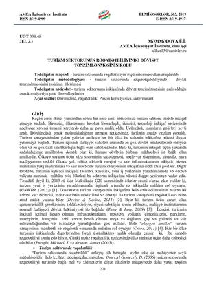 The role of state regulation in the competitiveness of the tourism sector