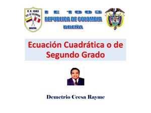Ecuacion Cuadratica ó De Segundo Grado Ccesa007
