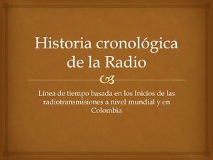 Historia De La Radio