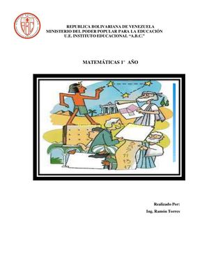 Material De Apoyo Matematicas 1° Año 1 Lapso Abc