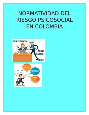 Cartilla Normatividad Del Riesgo Psicosocial En Colombia