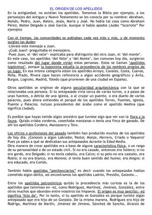 Historia De Los Apellidos