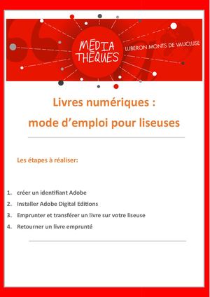 Mode D'emploi Livre Numérique & Liseuses