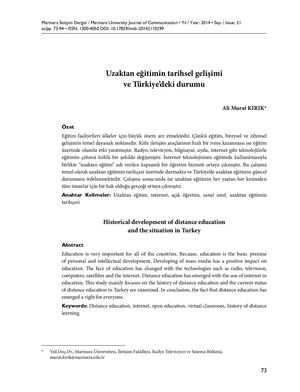 Uzaktan E Itimin Tarihsel Geli Imi Ve Tu Rkiye Deki Durumu[#238064] 206441