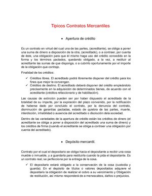 Tipicos contratos mercantiles