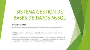 Sistema Gestion De Bases De Datos My Sql