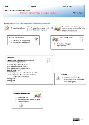 chapitre 3: Mouvement dans un champ de gravitation