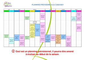 Planning Provisoire 2020 2021