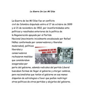La Guerra De Los Mil Días