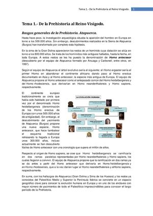 Tema 1 De La Prehistoria Al Reino Visigodo