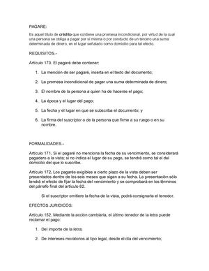 Pagare,cheque Y Letra De Cambio