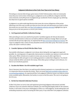 Judgment Collections In New York Four Tips To Get Your Money (1)