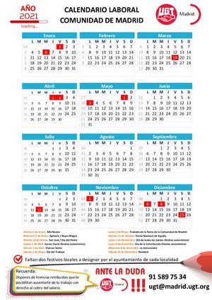 Calendario Comunidad De Madrid