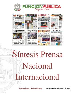 Sintesis Nacional Internacional 29 Septiembre 2020