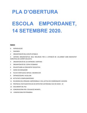 Pla D'obertura Setembre 2020