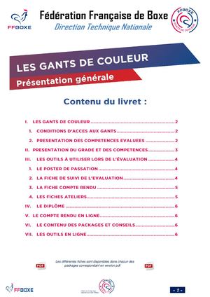 Livret Presentation Generale du dispositif Gants de couleur