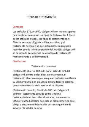 Tipos De Testamento