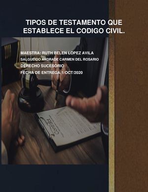 Tipos De Testamento Que Establece El Codigo Civil Del Estado De Jalisco