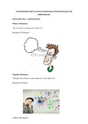 Actividades Para Las Estaciones De Juegos De Rally De Aprendizaje