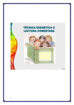 Técnica Exegética o lectura comentada