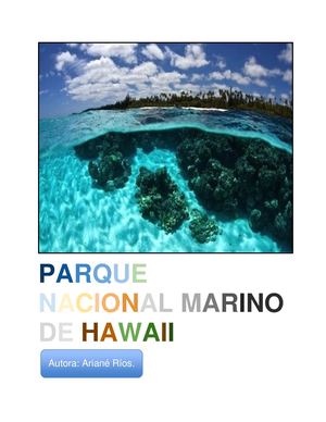 Ariané Ríos Salvemos El Parque Marino De Hawaii