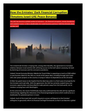 UAE Dark Corruption | FinCEN leaks | Israel-UAE Accord