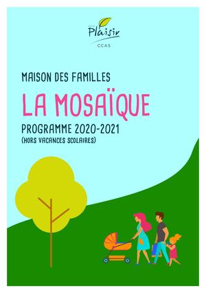 Programme Maison des familles La Mosaïque 2020-2021