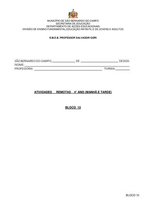 4°s Anos Bloco 10 Ok