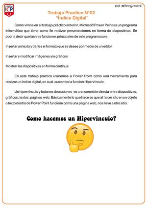 2° Año A Power Point Trabajo Practico N°2 Hipervinculos