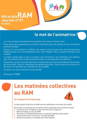 JOURNAL DU RAM N°29 - OCTOBRE